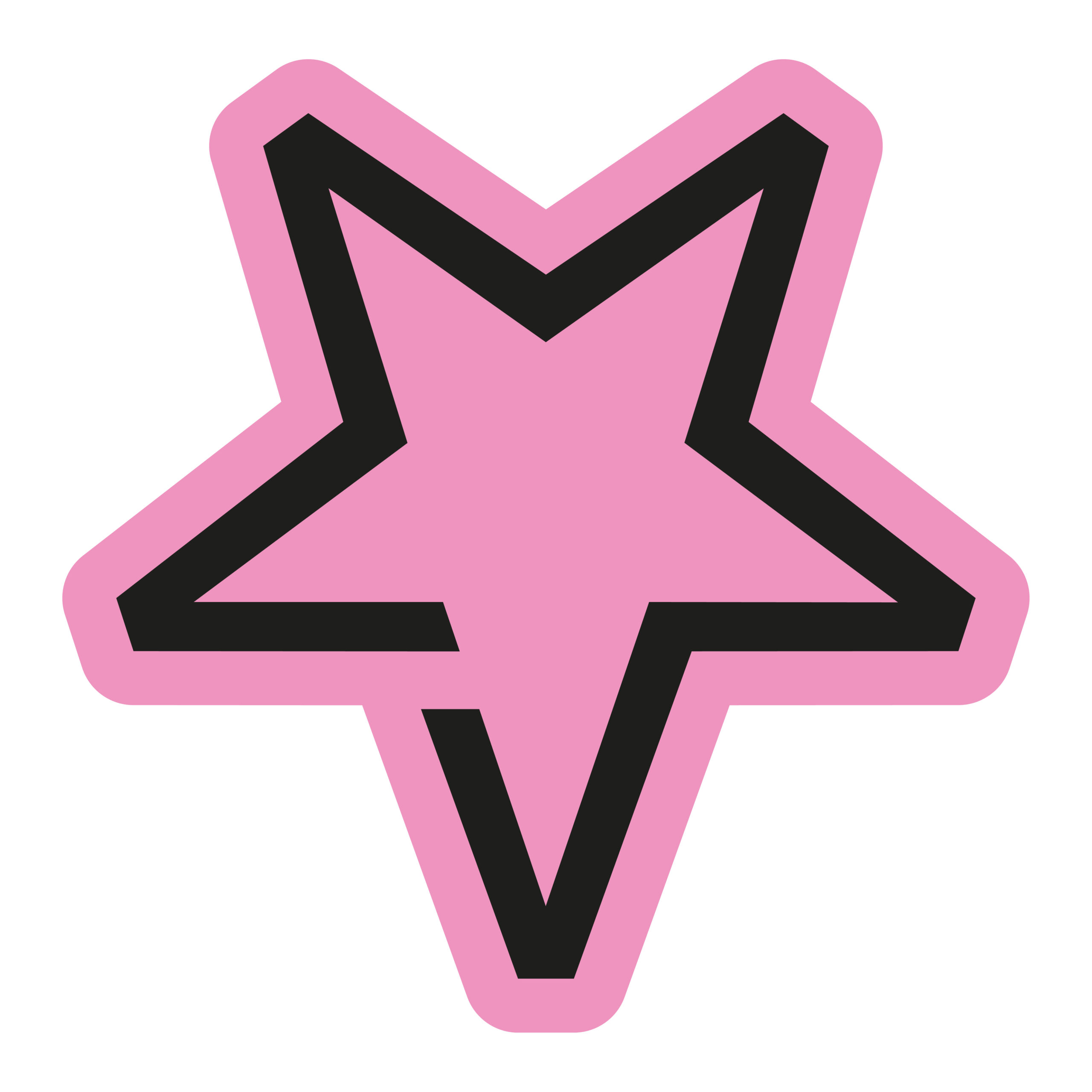 Pink star black outline